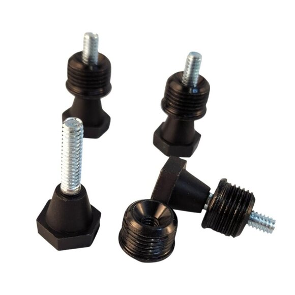 Adjustable Black Threaded Leveling Feet With Hex Base & Metal Screw For Furnitur - Picture 1 of 6